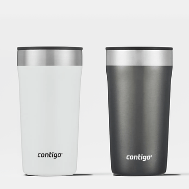 Kit com 2 Copos Termicos Street Branco e Cinza Contigo _ 473ml-min